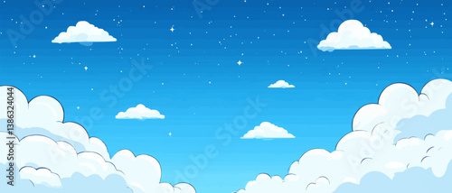 Blue sky background with clouds