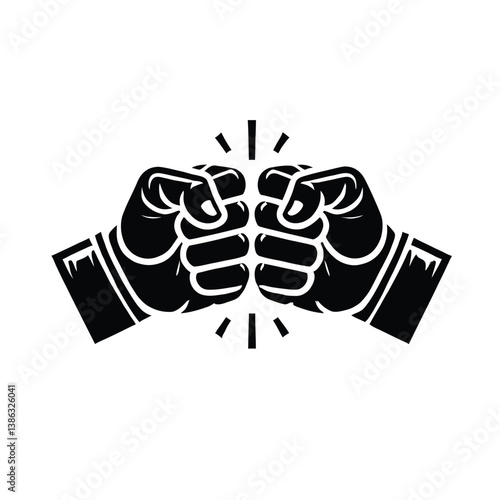 Clashing Fists Silhouette