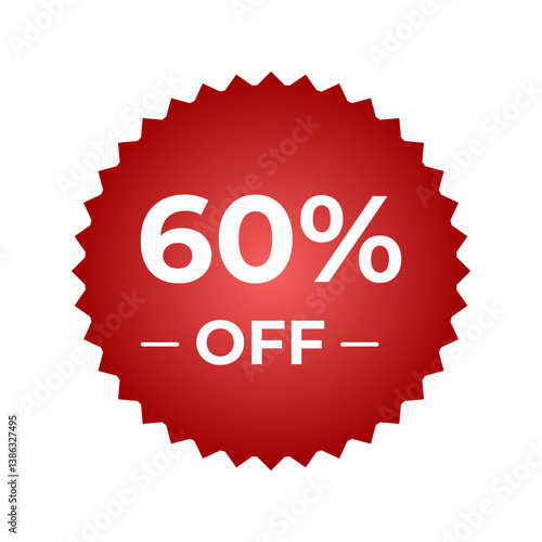 60 percent off discount circle red vector
Vector icon discount, promotion, sale circle