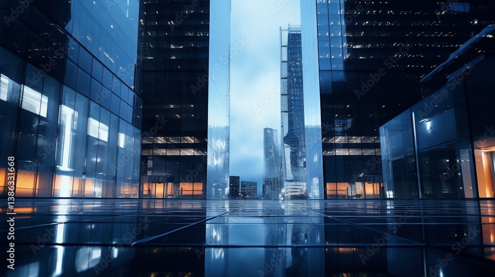 Fototapeta premium Cityscape. Modern Skyscrapers. Urban