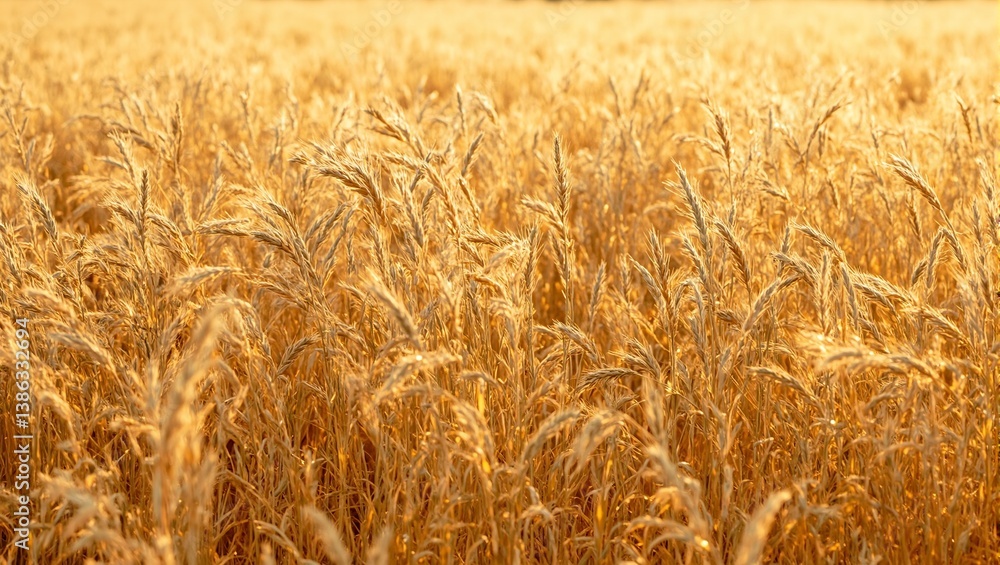 Gorgeous golden wheat fields moving in the breeze exuding tranquility and vastness Perfect for nature and agricultural concepts Gorgeous golden wheat fields moving in the breeze exuding tranquility and vastness Perfect for nature and agricultural concepts