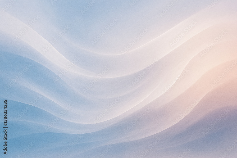 Obraz premium Soft abstract composition with wavy lines in pastel pink and blue colors. Ideal background for designs and banners