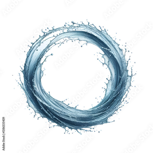 water splash ring isolated on white background