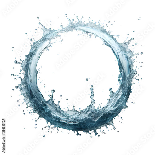 water splash ring isolated on white background