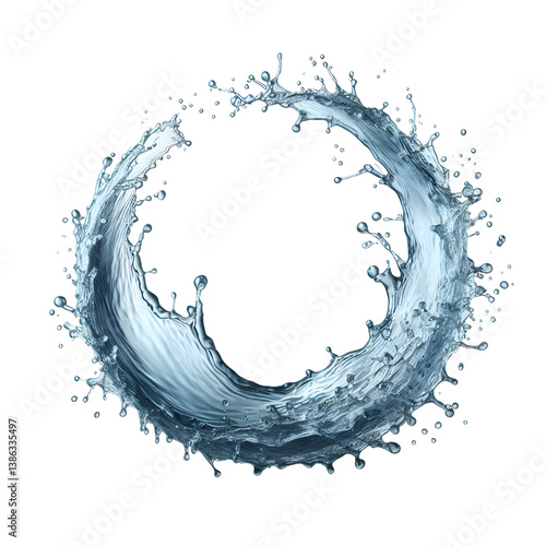 water splash ring isolated on white background