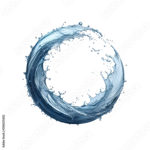 water splash ring isolated on white background