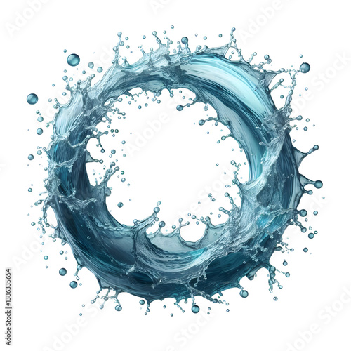 water splash ring isolated on white background
