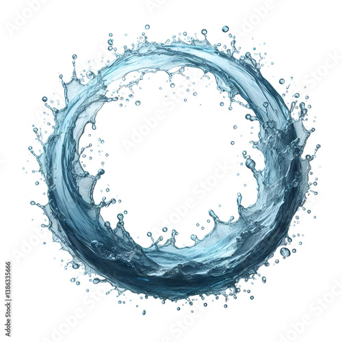 water splash ring isolated on white background