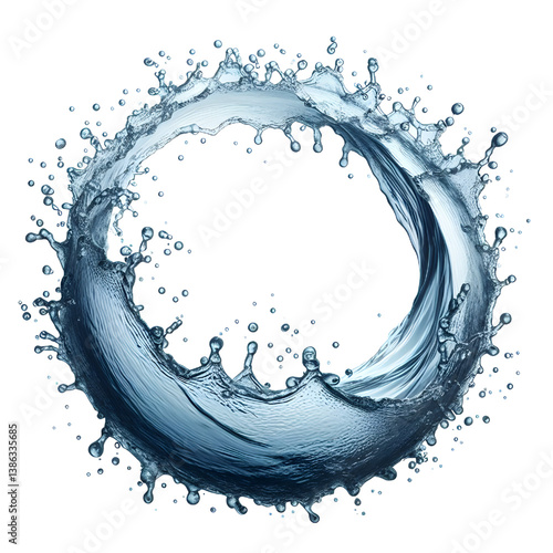 water splash ring isolated on white background