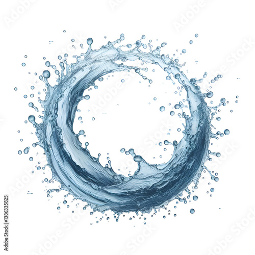 water splash ring isolated on white background