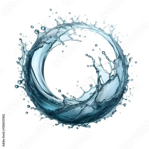 water splash ring isolated on white background