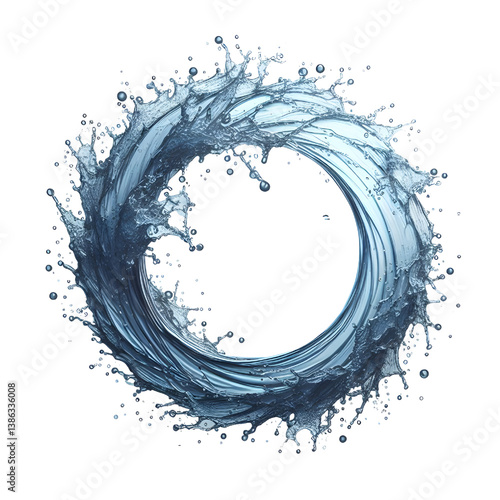 water splash ring isolated on white background