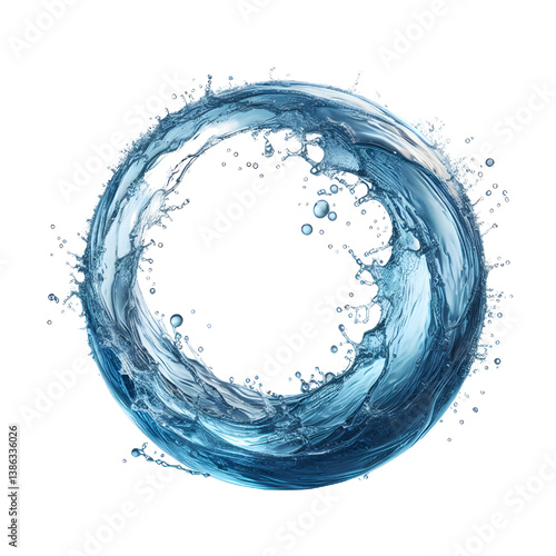 water splash ring isolated on white background