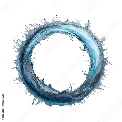 water splash ring isolated on white background