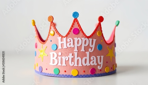 happy birthday hat  crown on the white backgrownd ai generated