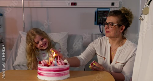 Celebrating a Birthday in a Hospital Room with Delicious Cake and Joyful Moments