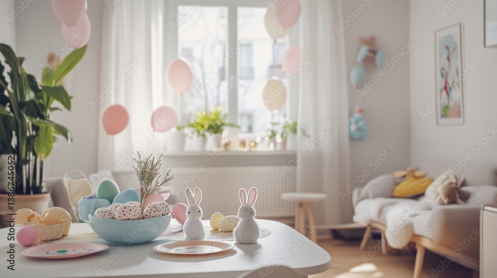 custom made wallpaper toronto digitalBright Living Room Decorated for Easter Family Brunch Celebration