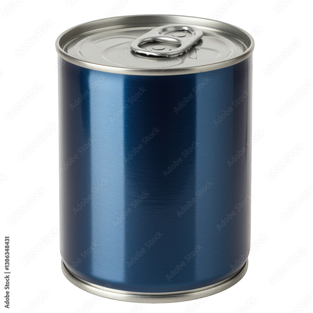Unopened Blue Metal Can with a Ring Pull Top. Unopened Blue Metal Can with a Ring Pull Top.