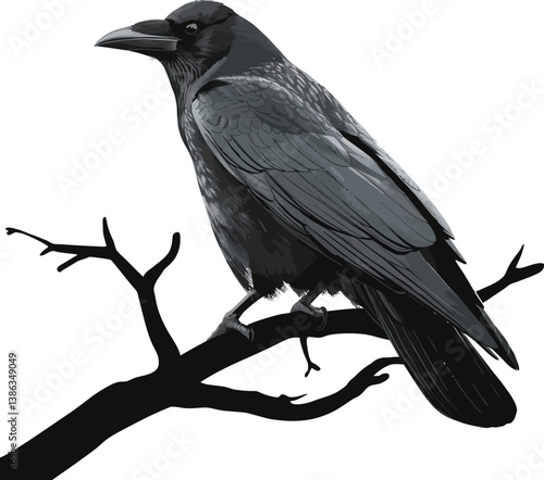 a illustrator vector crow