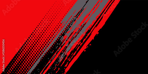Background, contrast red and black color abstract template for business design. Technology style. You can use it for advertising, sports posters, templates, business presentations. Vector illustration