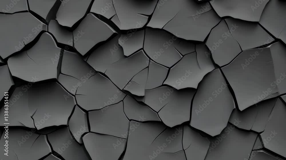 Cracked surface with dark tones showcases unique texture and pattern in a close-up view captured indoors Cracked surface with dark tones showcases unique texture and pattern in a close-up view captured indoors