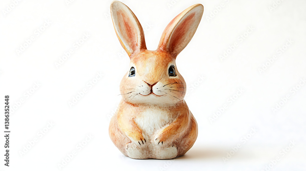 Fototapeta premium a hand painted ceramic bunny 
