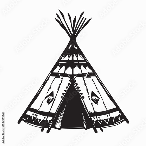 Native American Teepees image vector. Native American Teepees Stock Illustrations