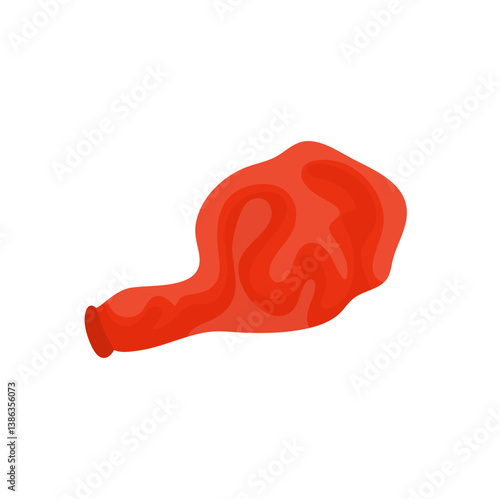 Rubber balloon deflation.  Cartoon balloon losing air and deflating. Vector illustration.
