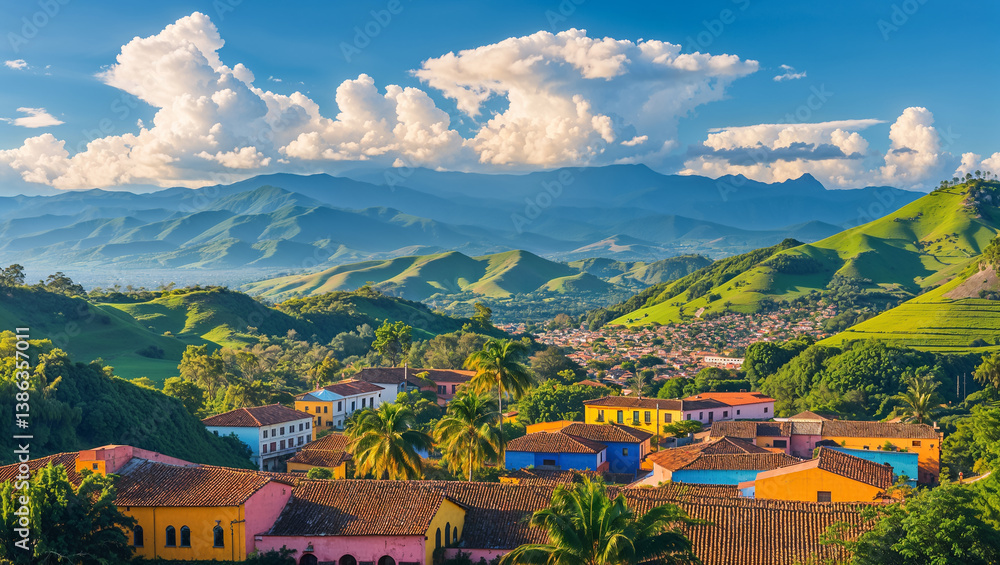 Fototapeta premium panorama of the beautiful city of Salento Colombia