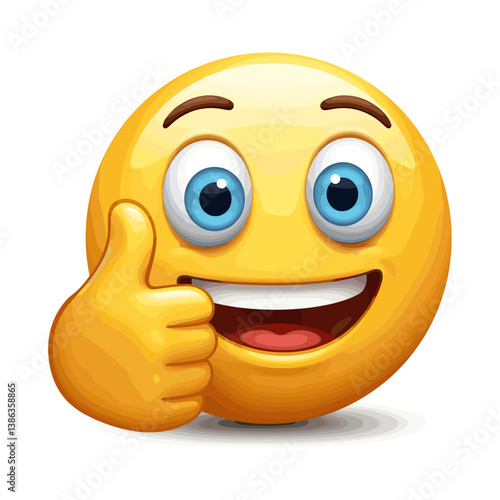 Emoji Approval: Capturing a sense of positivity and affirmation, this image showcases a cheerful emoji with a thumbs-up gesture, expressing agreement or approval.