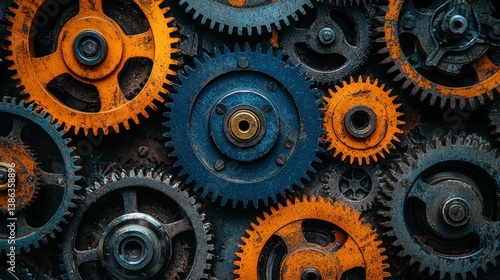 Wallpaper Mural Intricate Gears: A Symphony of Mechanical Precision Torontodigital.ca
