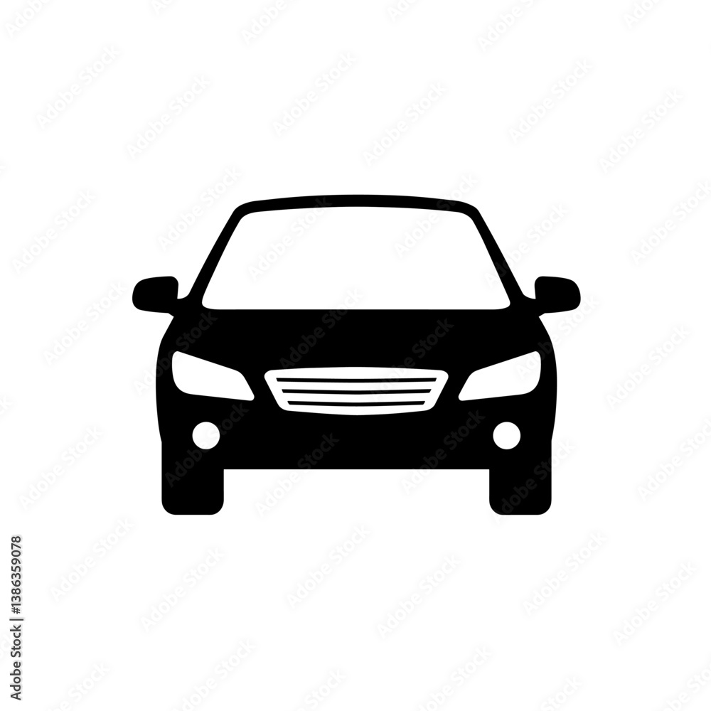 Sleek Silhouette: A minimalist black car design in a frontal view, showcasing elegance and the essence of modern transportation. Sleek Silhouette: A minimalist black car design in a frontal view, showcasing elegance and the essence of modern transportation.