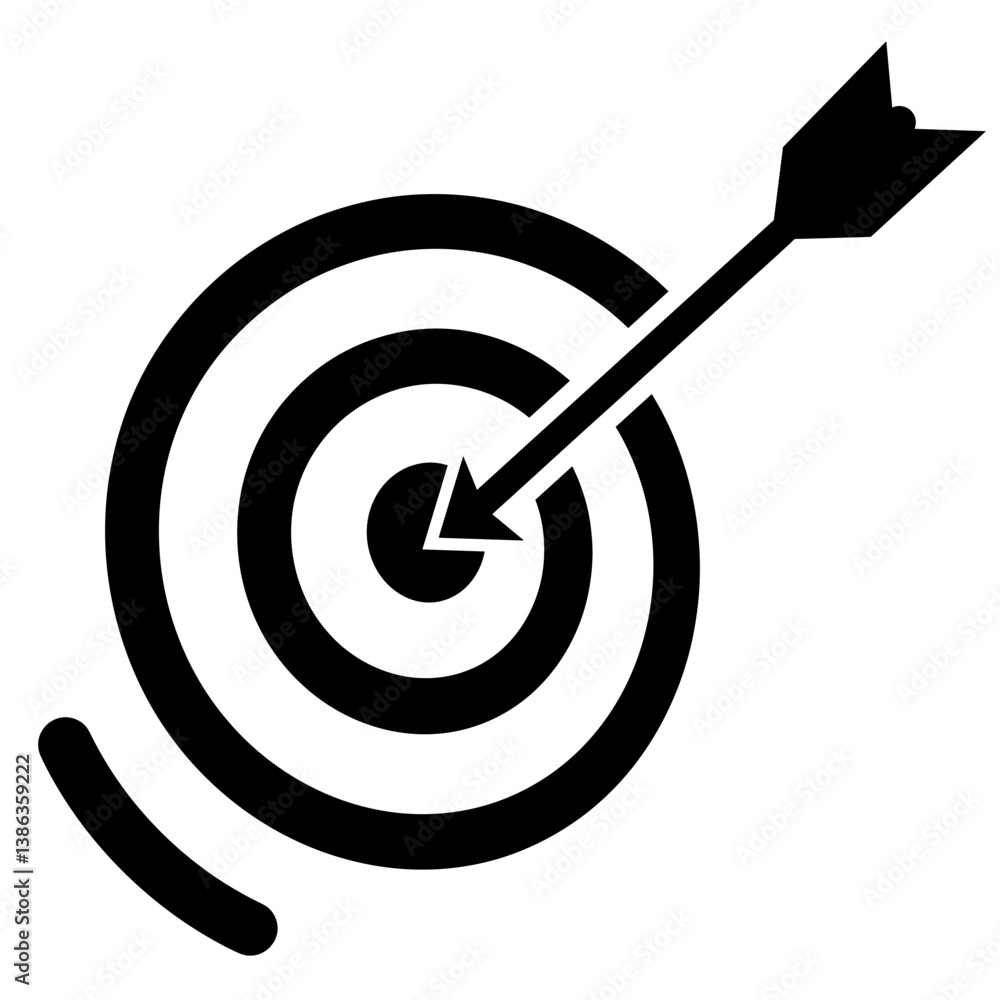 Bullseye Success: An arrow piercing the bullseye of a target, a graphic that symbolizes precision, goal attainment, and focused effort. Bullseye Success: An arrow piercing the bullseye of a target, a graphic that symbolizes precision, goal attainment, and focused effort.