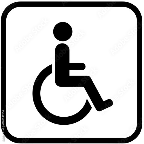 Accessibility Icon: A simple yet powerful symbol, an universally recognized graphic of wheelchair user, signifies inclusivity.
