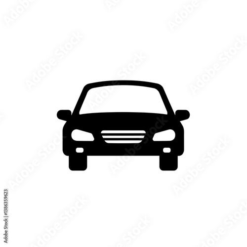 Sleek Black Car Silhouette: A minimalist silhouette of a car against a plain backdrop, symbolizing transport and modern urban mobility.