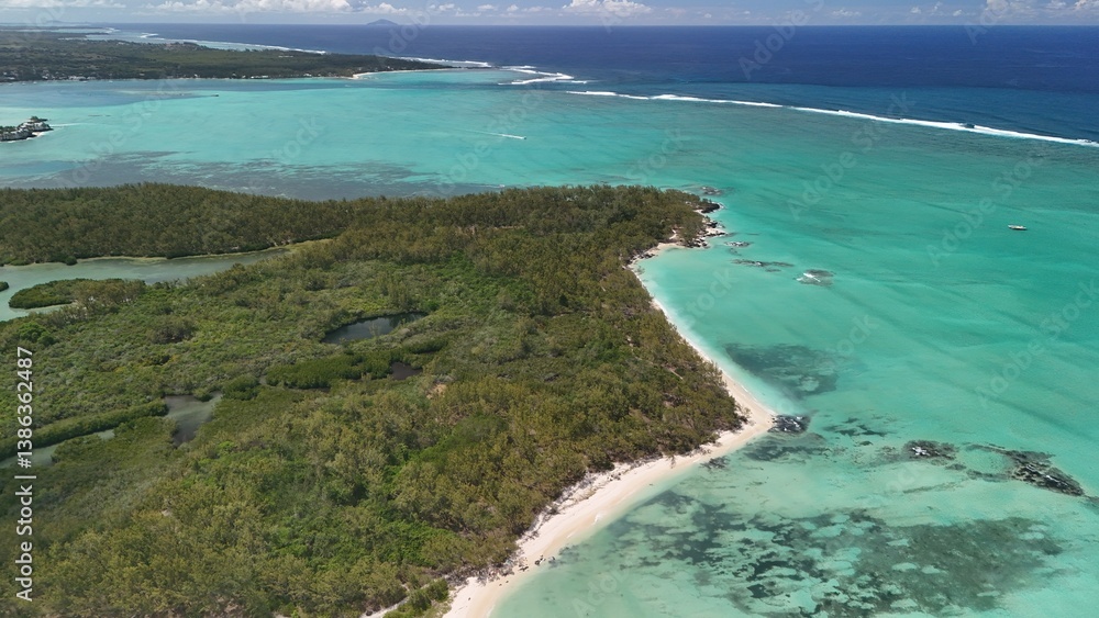 Aerial view of Ile aux Cerfs (Deer Island), Mauritius Island, Africa, Indian Ocean Aerial view of Ile aux Cerfs (Deer Island), Mauritius Island, Africa, Indian Ocean
