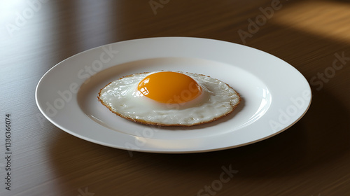 Perfectly cooked sunny-side-up egg centered on a cle