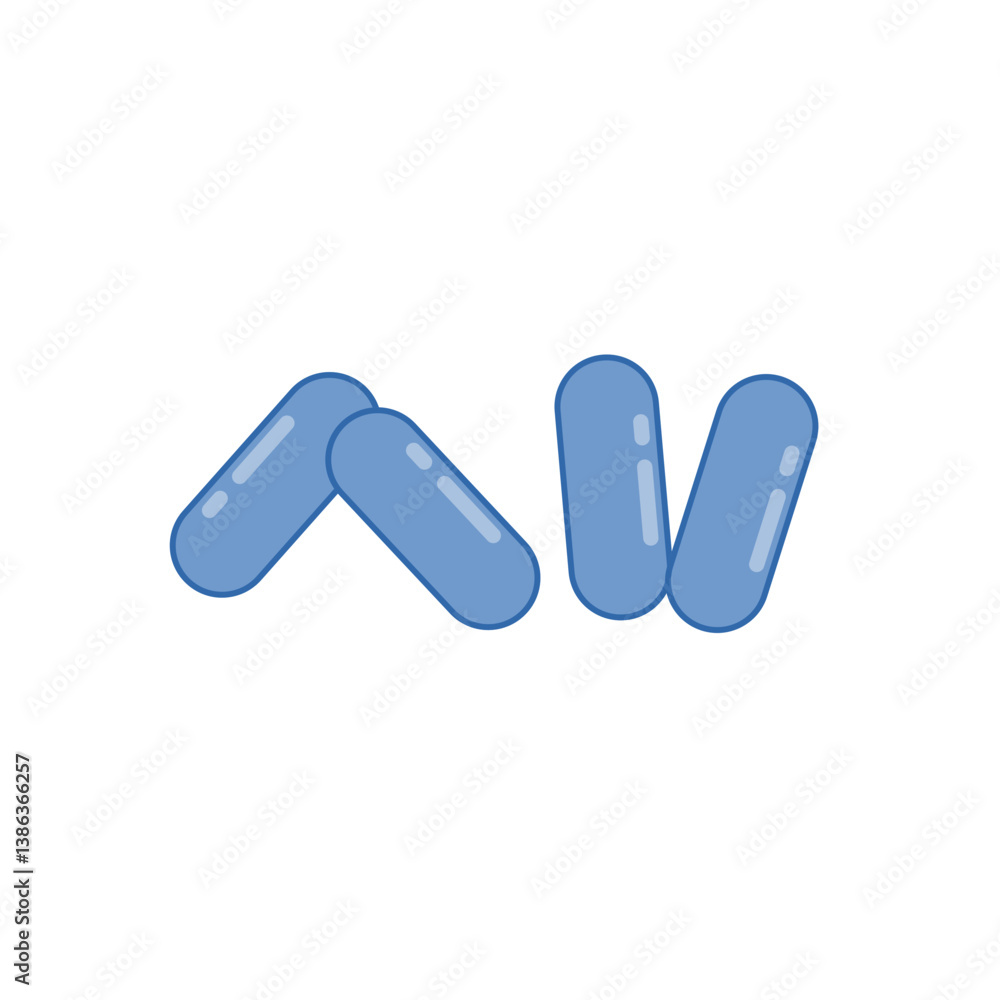 Diplobacillus bacteria morphology. Vector illustration in flat style. Diplobacillus bacteria morphology. Vector illustration in flat style.