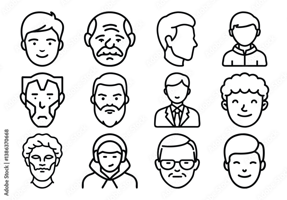 Man Face Icon bundle Man Face Icon bundle