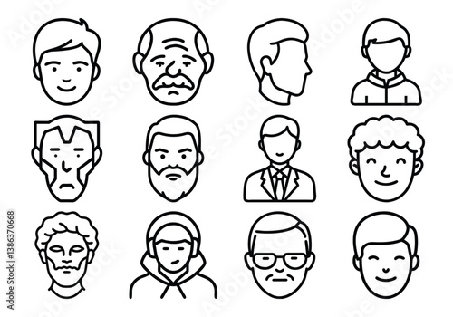 Man Face Icon bundle 