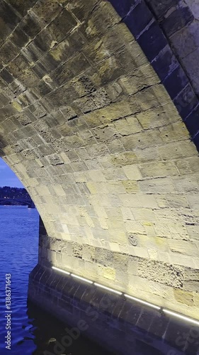 Evening Panorama of Prague and the Vltava River with a View of Charles Bridge and Hradčany