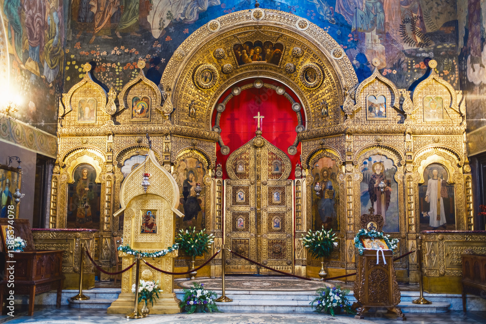 Obraz premium Interiors Of St.Nicholas Church In Russian Style