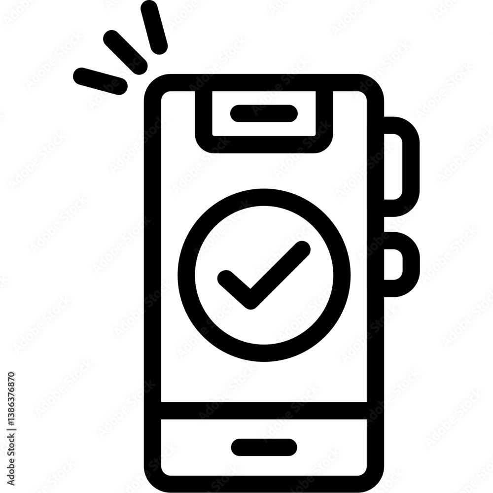 Phone with Checkmark Icon Phone with Checkmark Icon