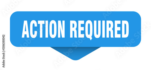 action required sticker. action required sign on transparent background