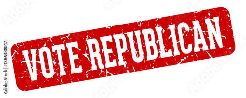 vote republican rectangular sign. vote republican stamp