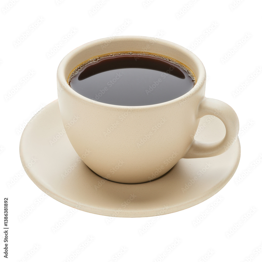 Freshly Brewed Black Coffee in a Beige Cup. Freshly Brewed Black Coffee in a Beige Cup.