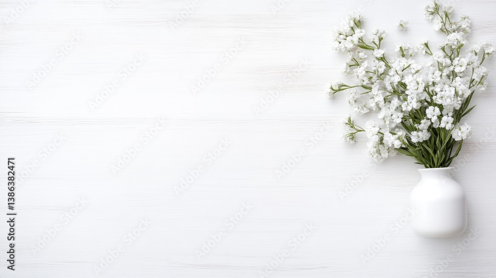 Fototapeta premium Delicate white flowers in vase