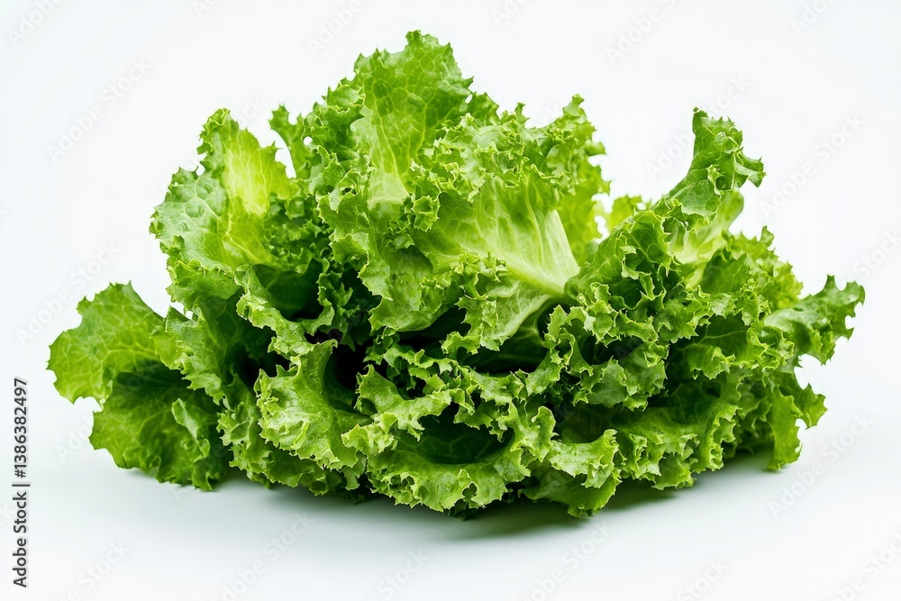 Fresh Green Leaf Lettuce Head Isolated on White Background Studio Shot Fresh Green Leaf Lettuce Head Isolated on White Background Studio Shot