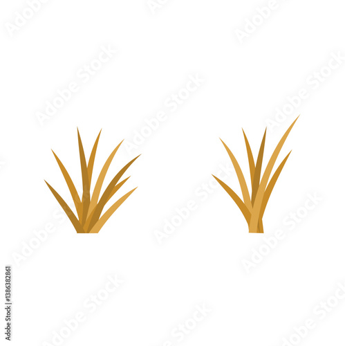 Dry grass vector illustration.