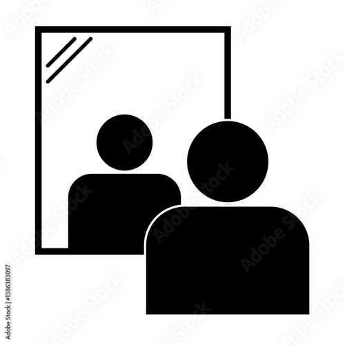 Vector icon of a man looking in a mirror
Vector icon of a man looking in a mirror eps